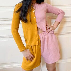 Donni two-toned cardigan and shorts set - Small